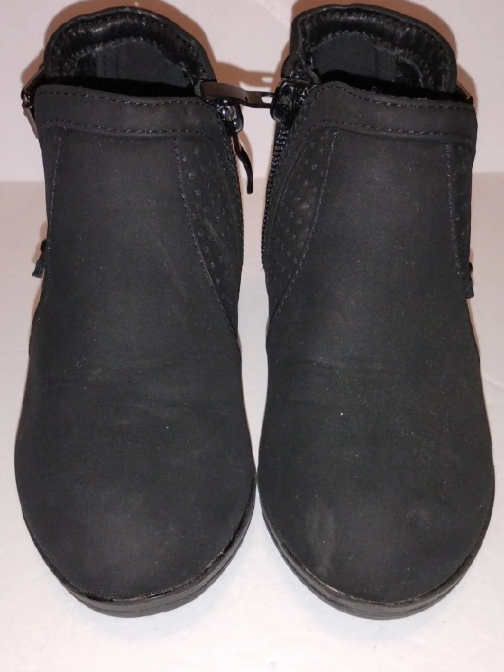 P-036 Link Black Kids Booties with Side Zip